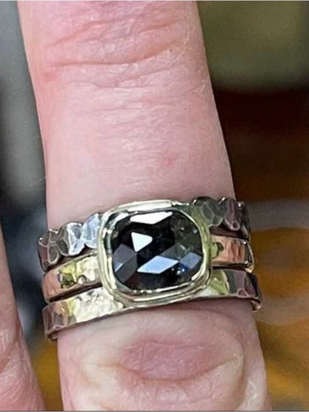Salt and Pepper Diamond Ring